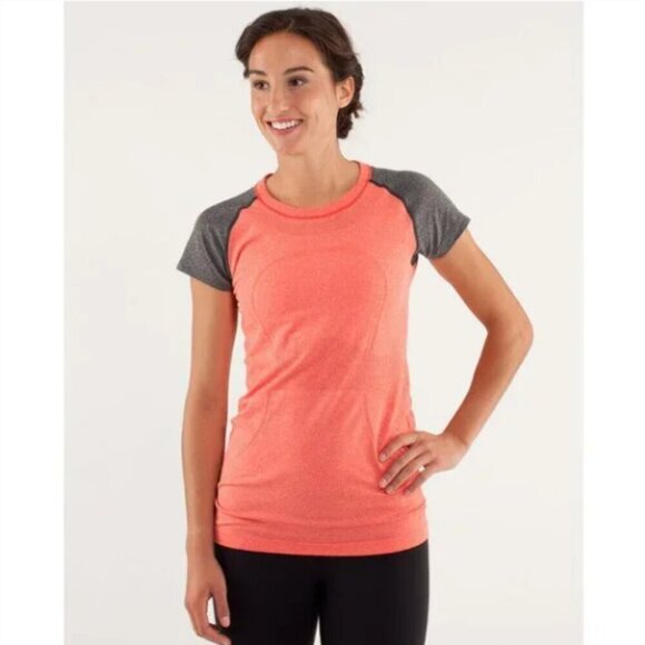 Lululemon Swiftly Tech Short Sleeve Shirt Coral Gray Size 6 - Picture 1 of 7